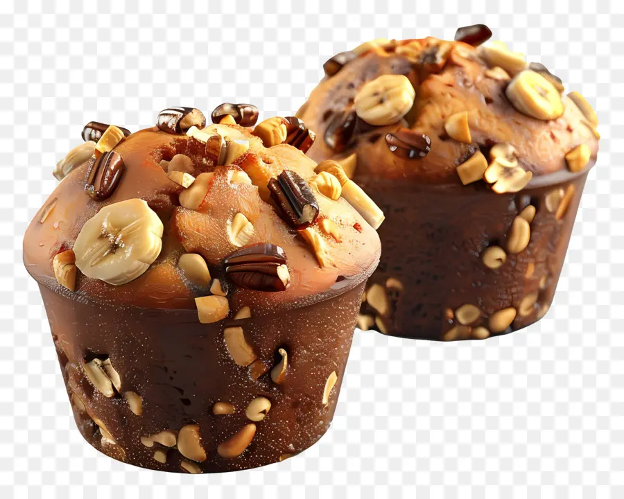 Muffins De Plátano Y Nueces，Magdalenas PNG