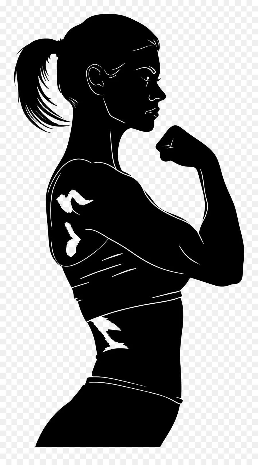 Silueta De Mujer Fuerte，Mujer Fuerte PNG