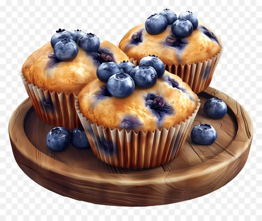 Muffins De Arándanos，Horneado PNG