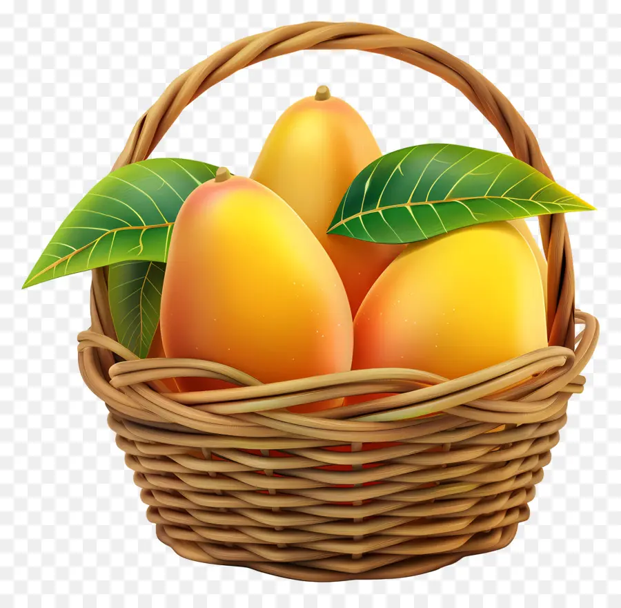 Mango En Canasta，Cesta De Mangos PNG