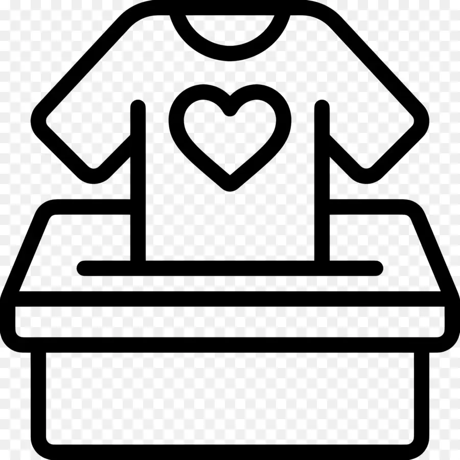 Caja De Ropa，Camiseta Con Corazon PNG