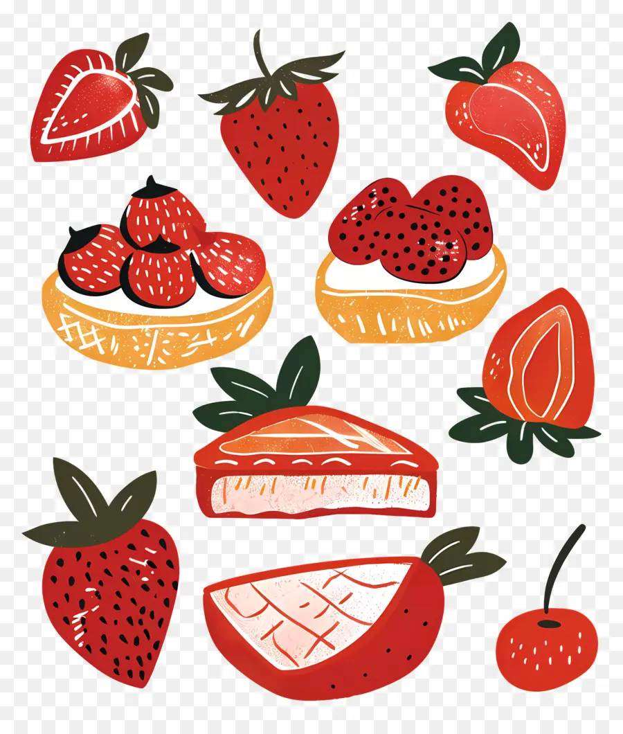 Pastel De Fresa，Fresas PNG