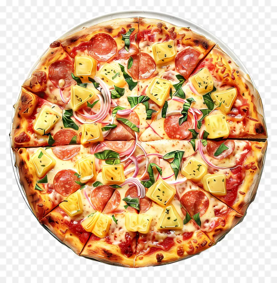 Pizza Hawaiana，Pizza PNG