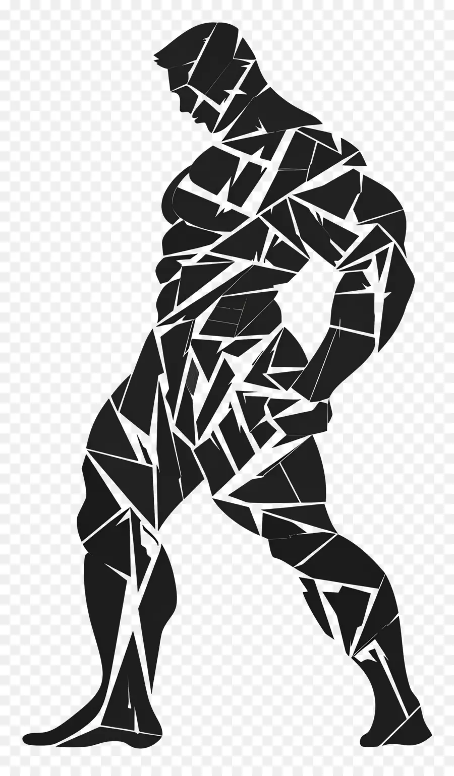 Silueta De Hombre Musculoso，Figura Muscular Abstracta PNG