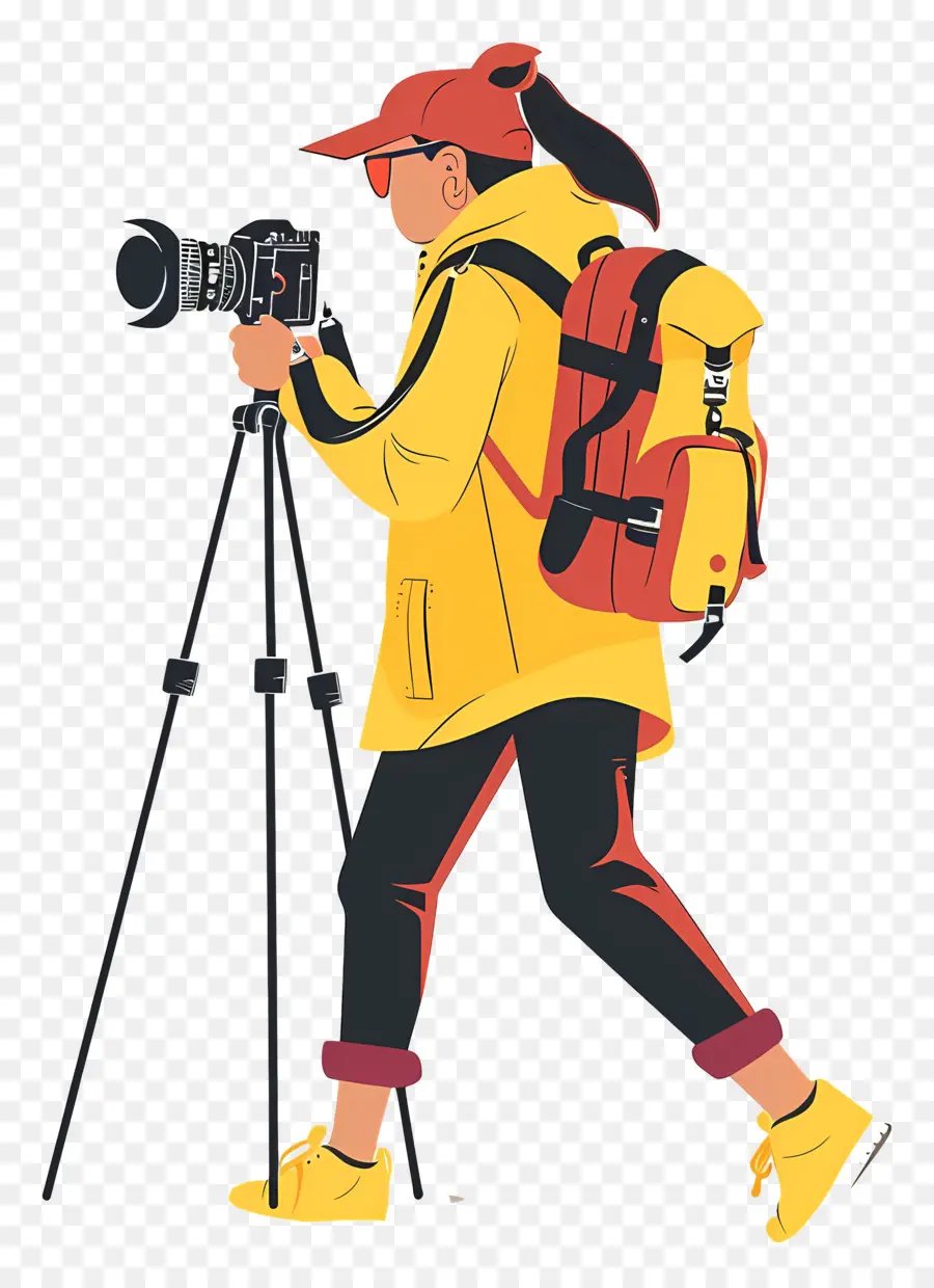 Mujer Filmando Vlog，Fotógrafo PNG