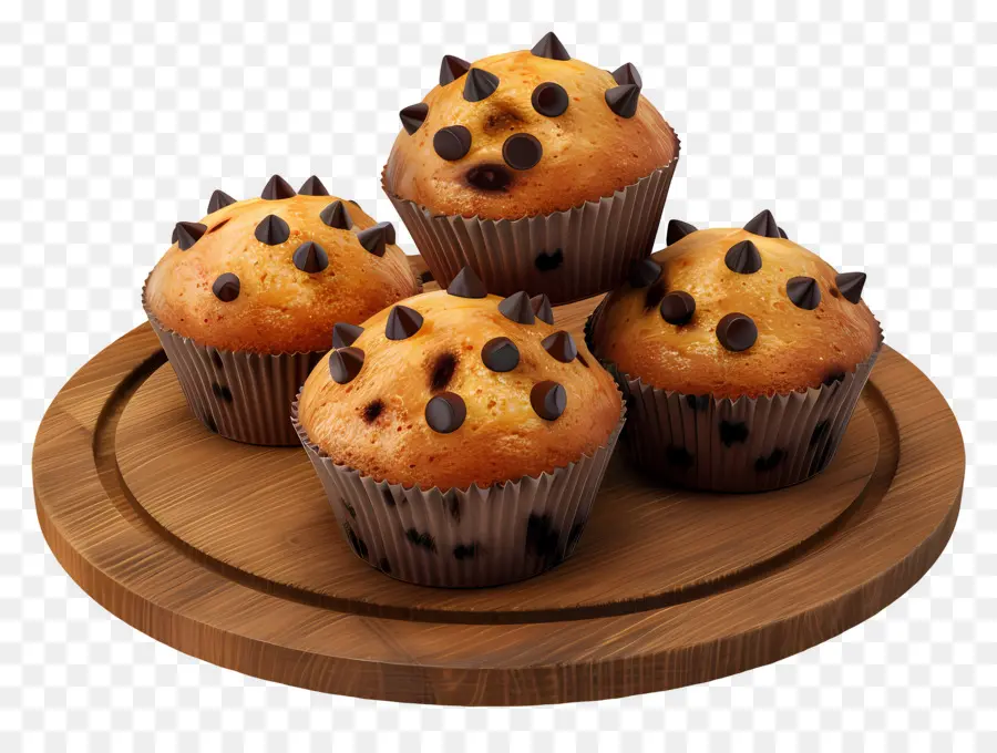 Muffins Con Chispas De Chocolate，Magdalenas PNG