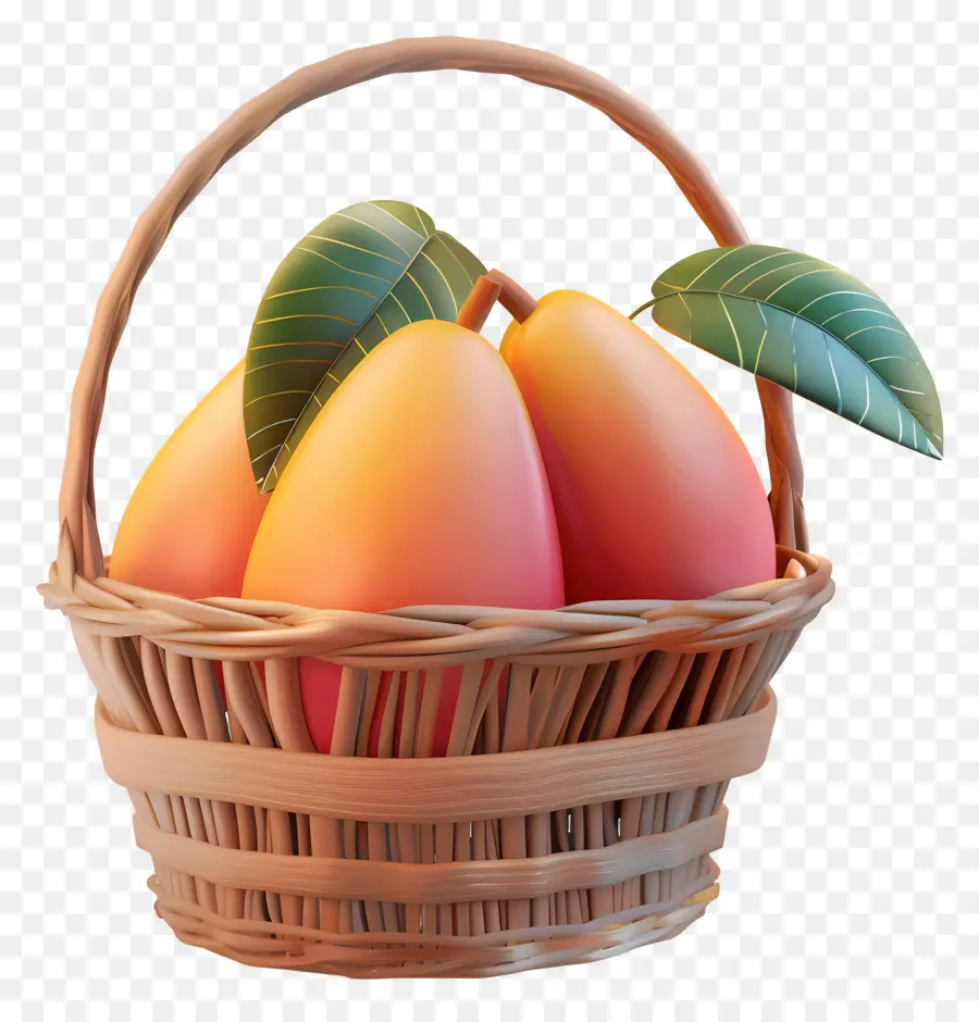 Mango En Canasta，Canasta De Mangos PNG