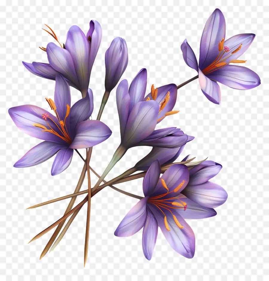 Flores De Azafrán，Flores Moradas PNG