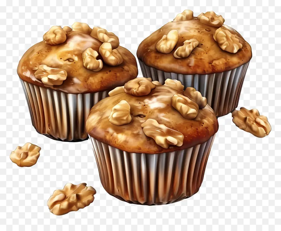 Muffins De Plátano Y Nueces，Magdalenas PNG