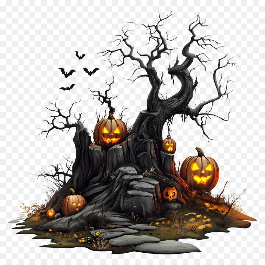 Samhain，árbol De Halloween PNG