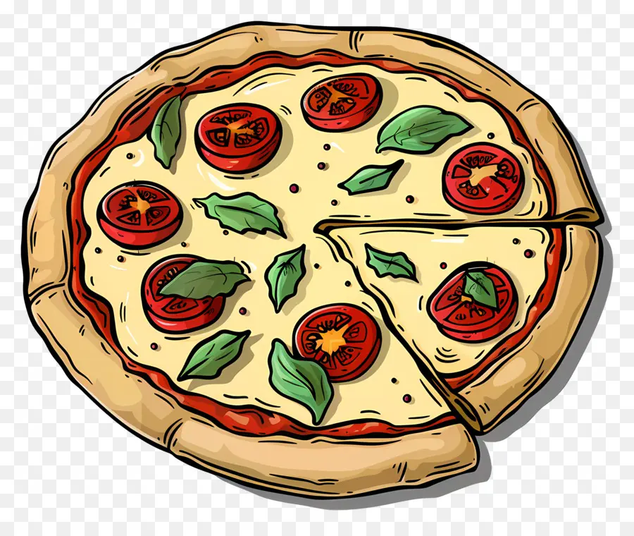 Pizza Margarita，Pizza PNG