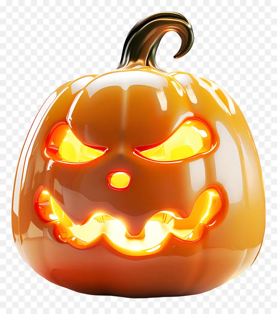 Calabaza De Halloween Brillante，Calabaza Aterradora PNG