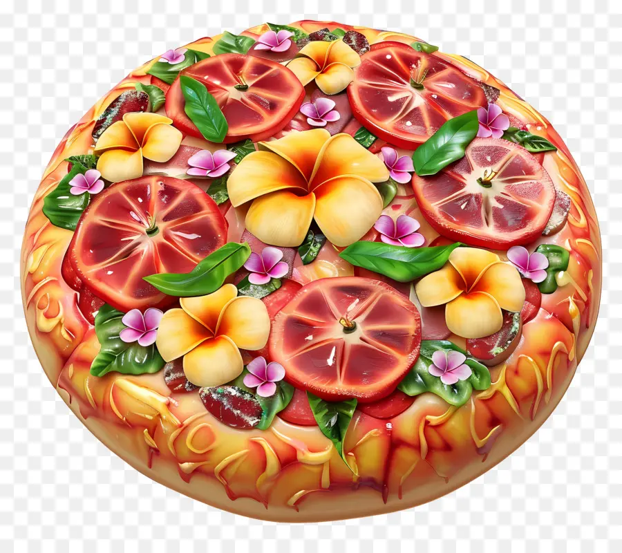 Pizza Hawaiana，Pastel Decorativo PNG