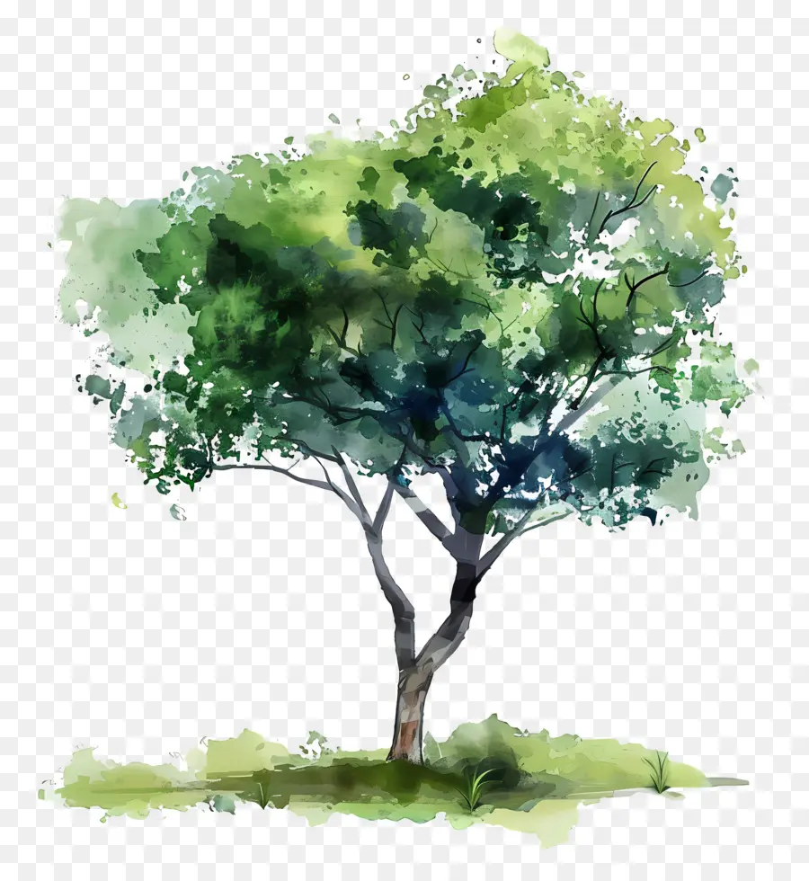 árbol De Acuarela，Árbol PNG