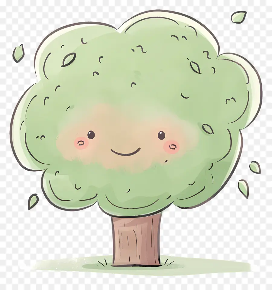 árbol De Dibujos Animados Lindo，árbol Sonriente PNG