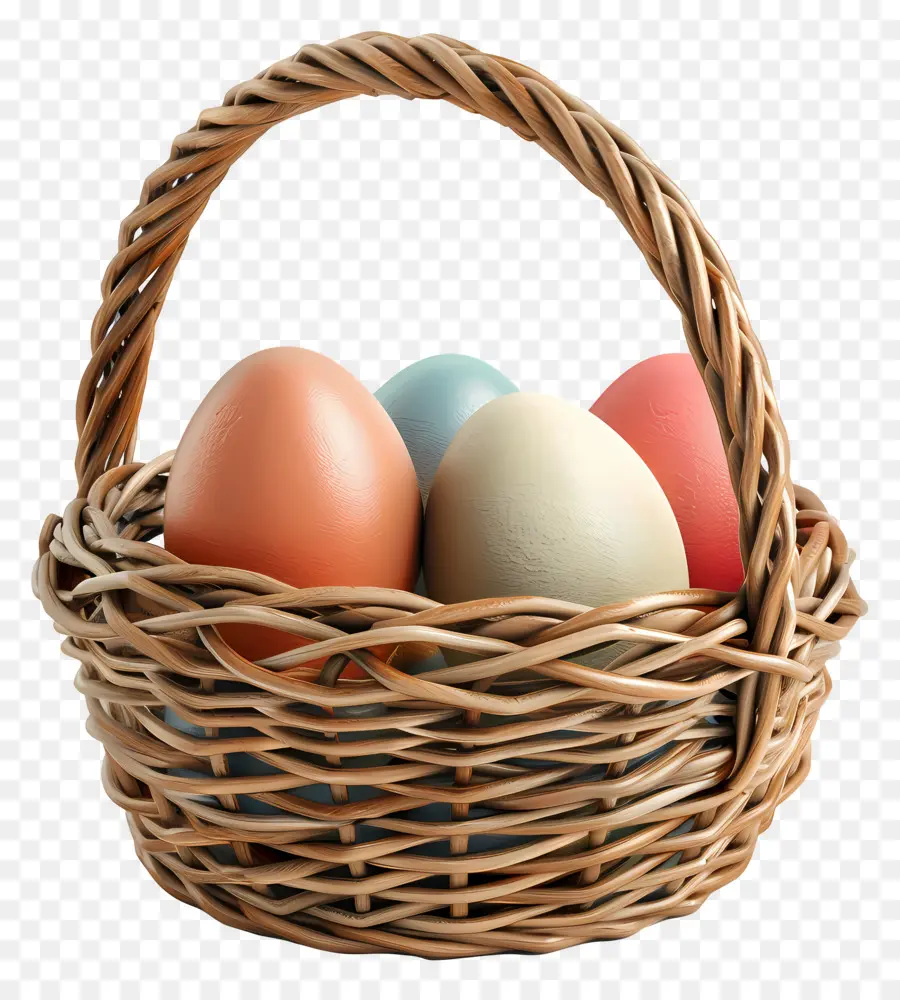 Huevos En Canasta，Huevos De Pascua PNG