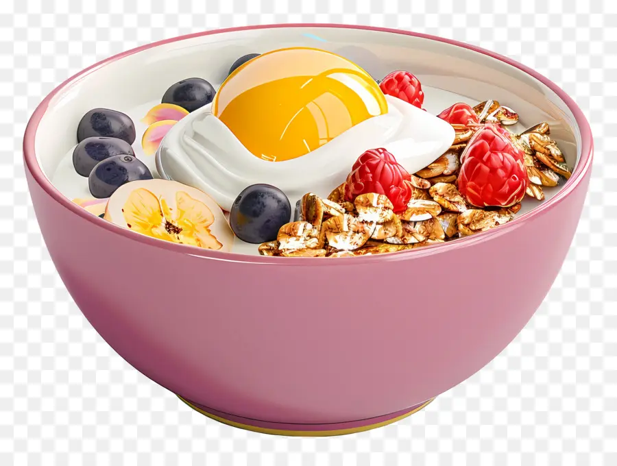 Tazón De Desayuno，Tazón De Yogur Con Frutas PNG