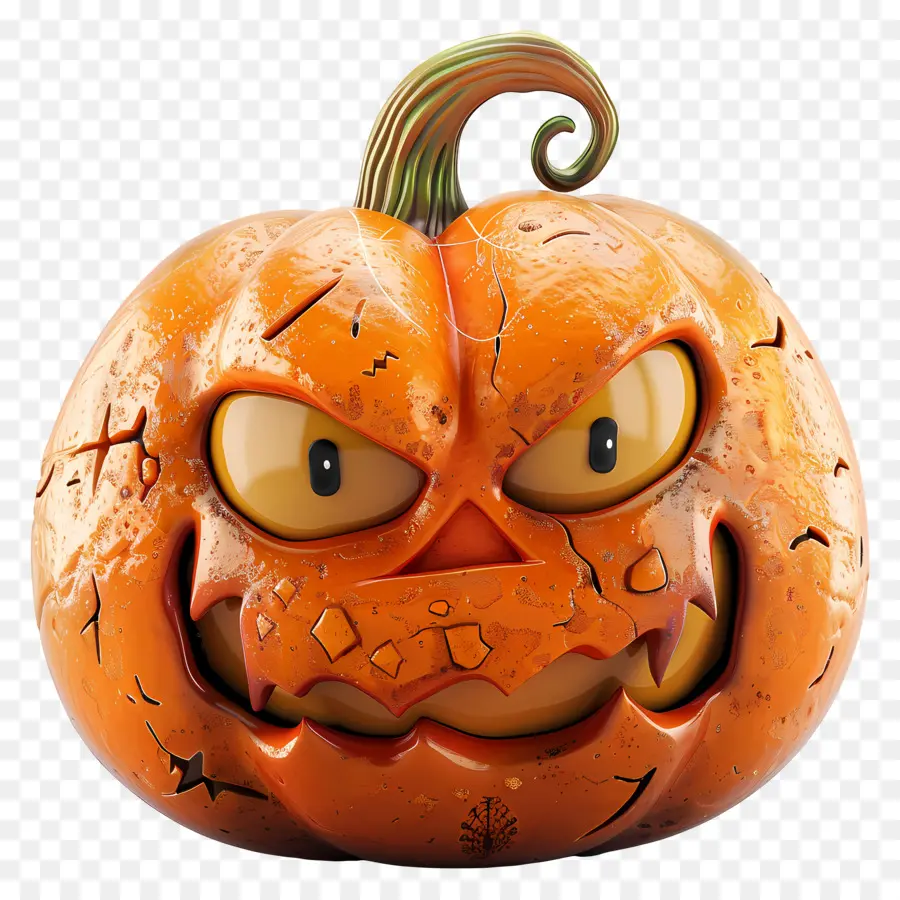 Linda Calabaza De Halloween，Calabaza Enojada PNG