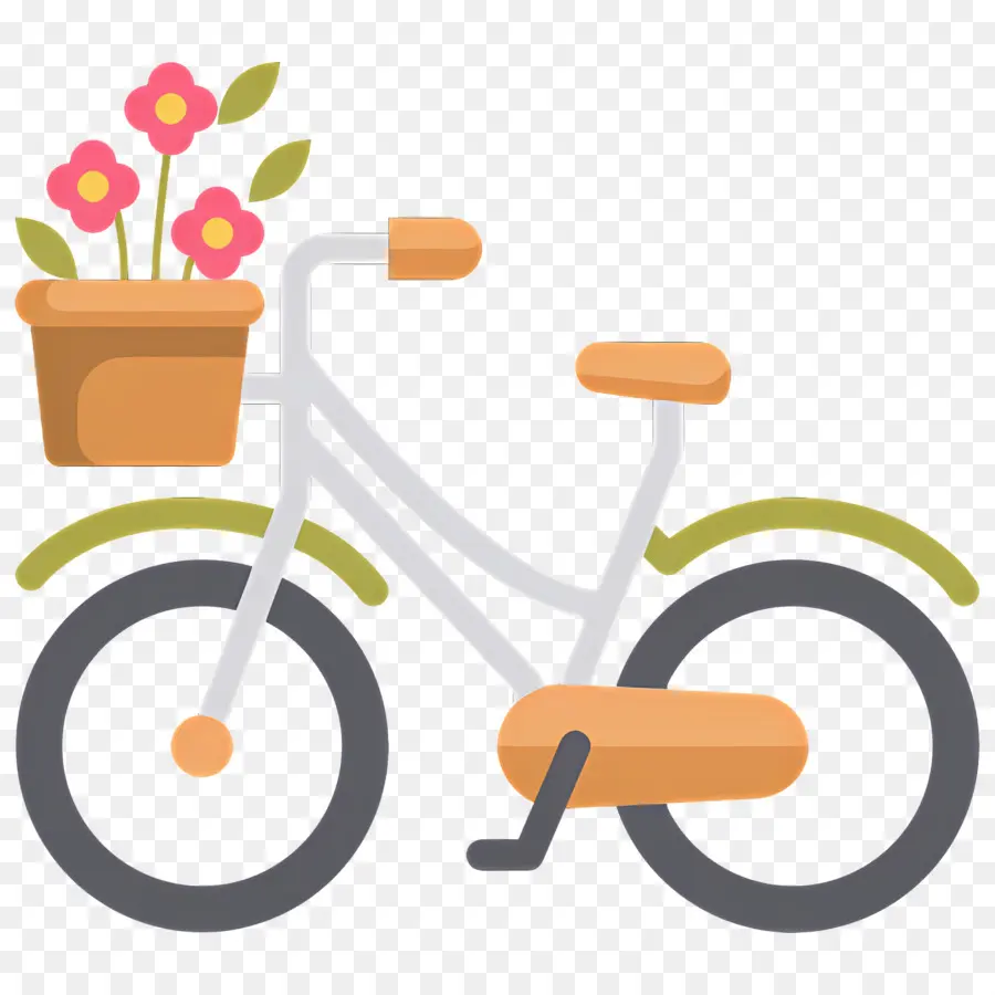 Bicicleta，Flores PNG