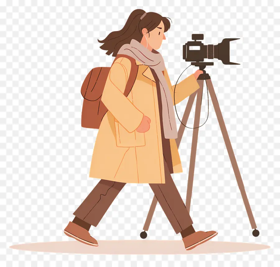 Mujer Filmando Vlog，Fotógrafo PNG