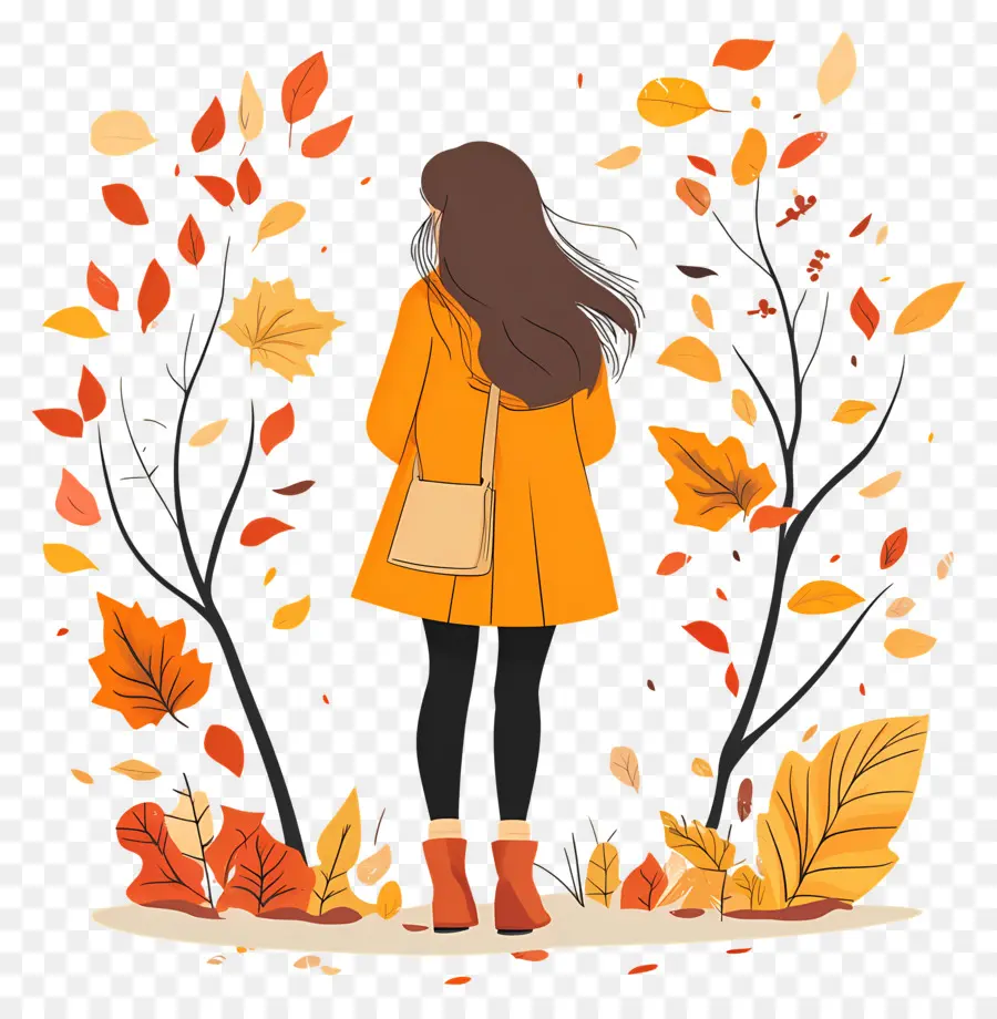 Chica De Otoño，Chica En Otoño PNG