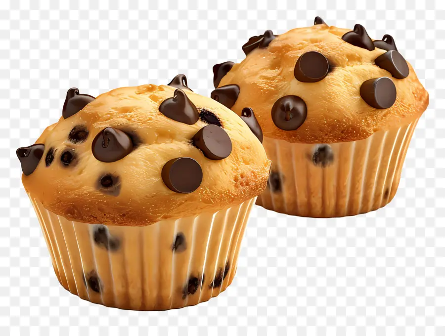 Muffins Con Chispas De Chocolate，Muffins De Chocolate PNG