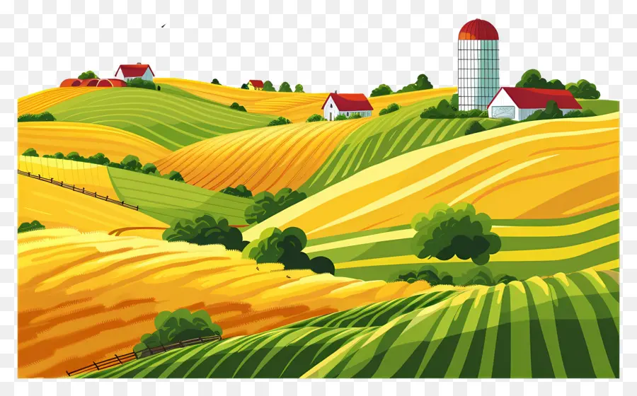 Paisaje De Tierras De Cultivo，Campos De Campo PNG