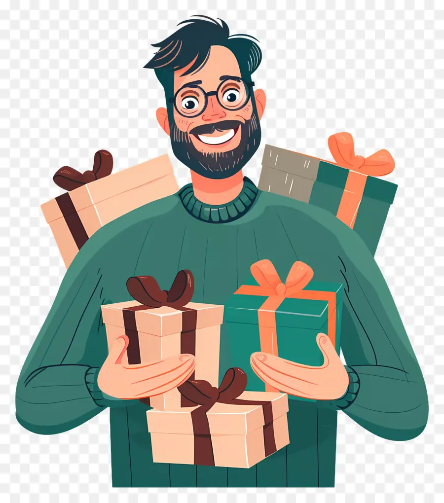 Hombre Sosteniendo Regalos，Hombre De Regalo PNG