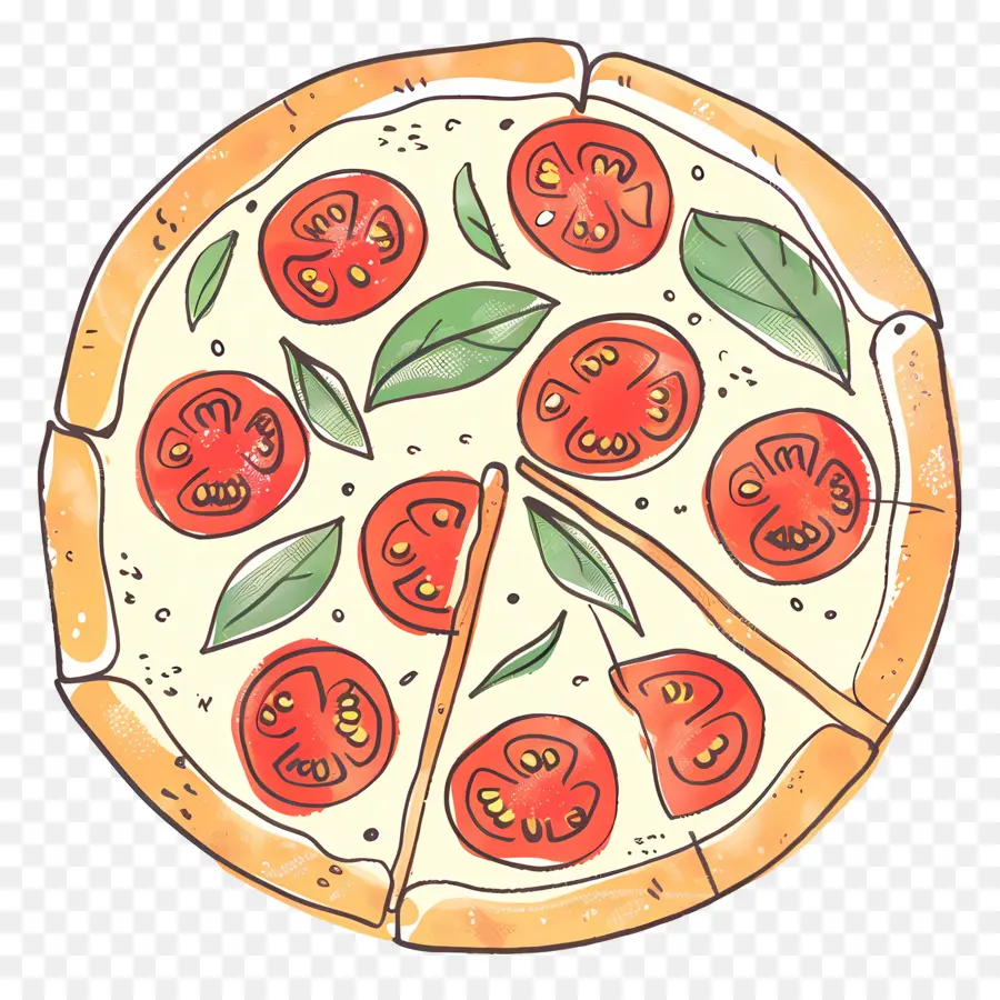 Pizza Margarita，Pizza PNG