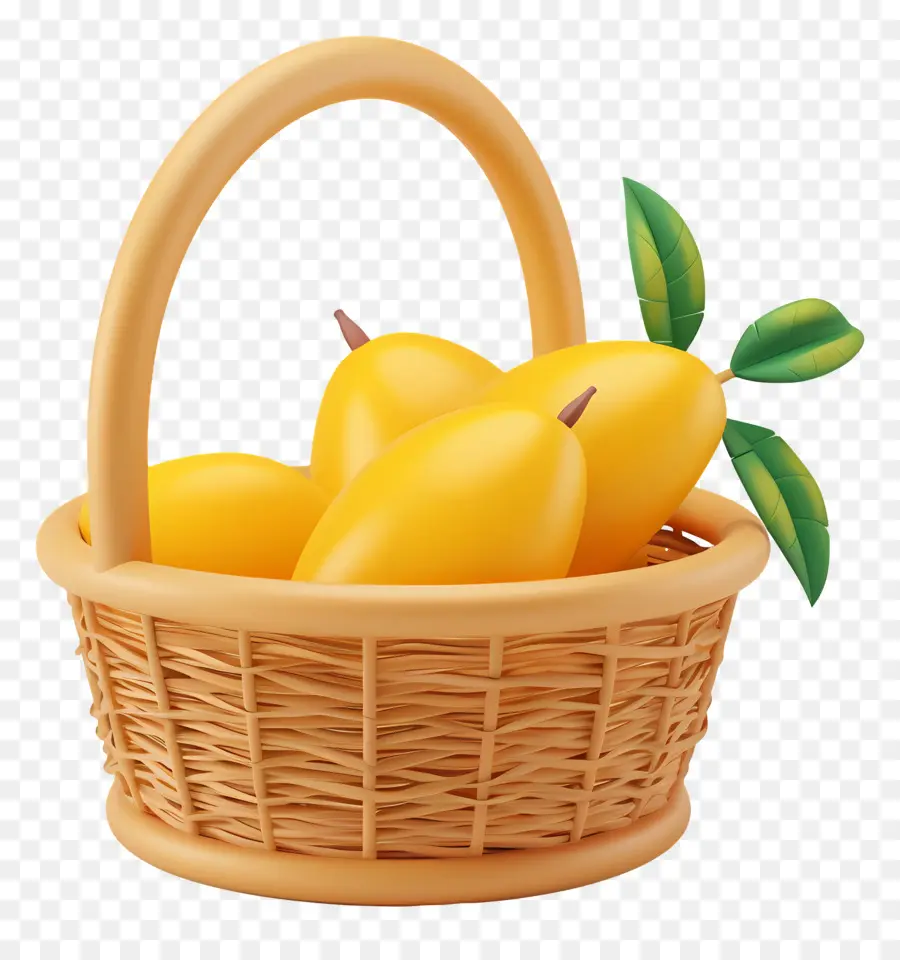 Mango En Canasta，Frutas Amarillas PNG