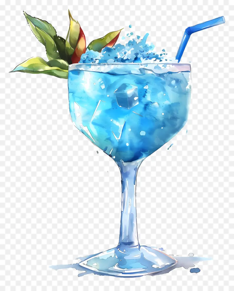 Cóctel Azul，Vaso PNG