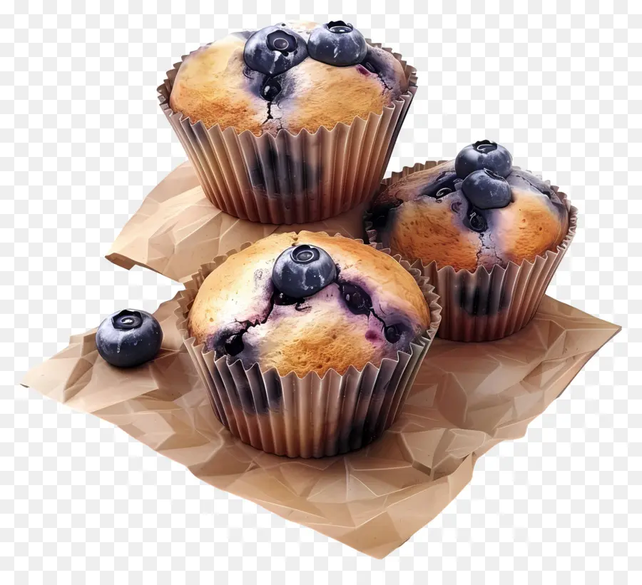 Muffins De Arándanos，Horneado PNG