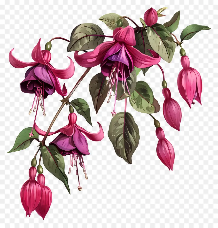 Flores Fucsias，Flores Rosadas PNG