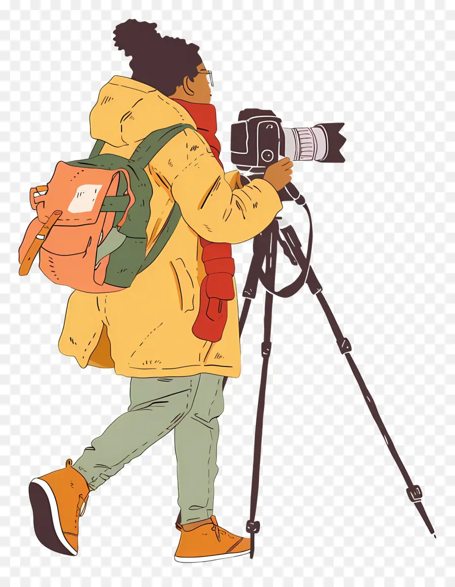 Mujer Filmando Vlog，Fotógrafo PNG