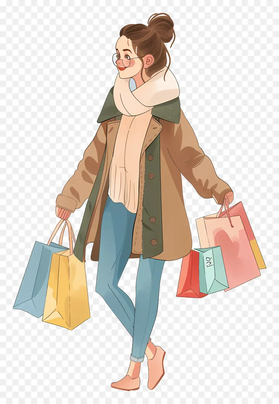 Mujer De Compras，Bolsas De Compras PNG