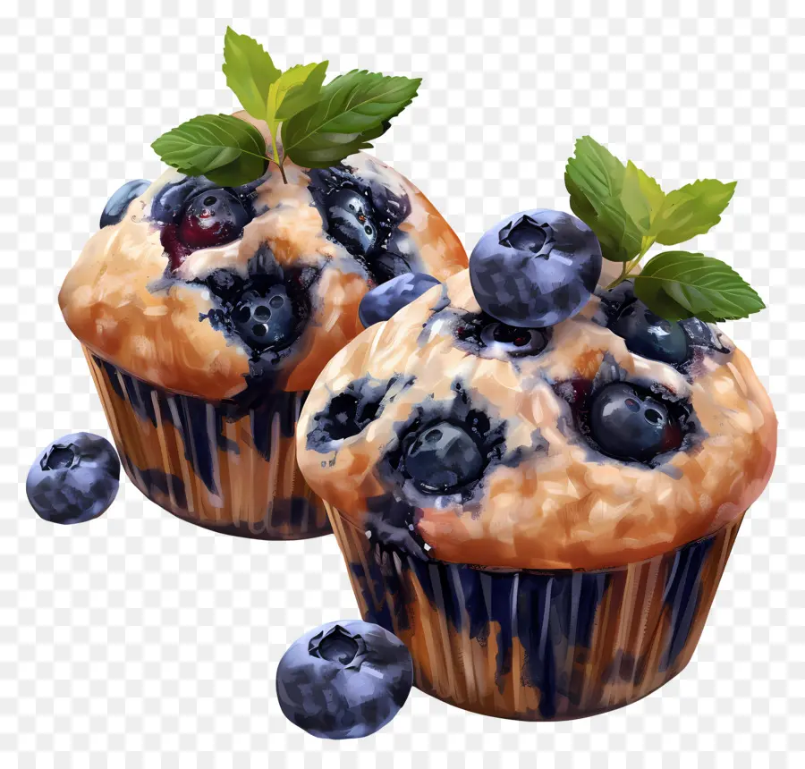 Muffins De Arándanos，Magdalena PNG