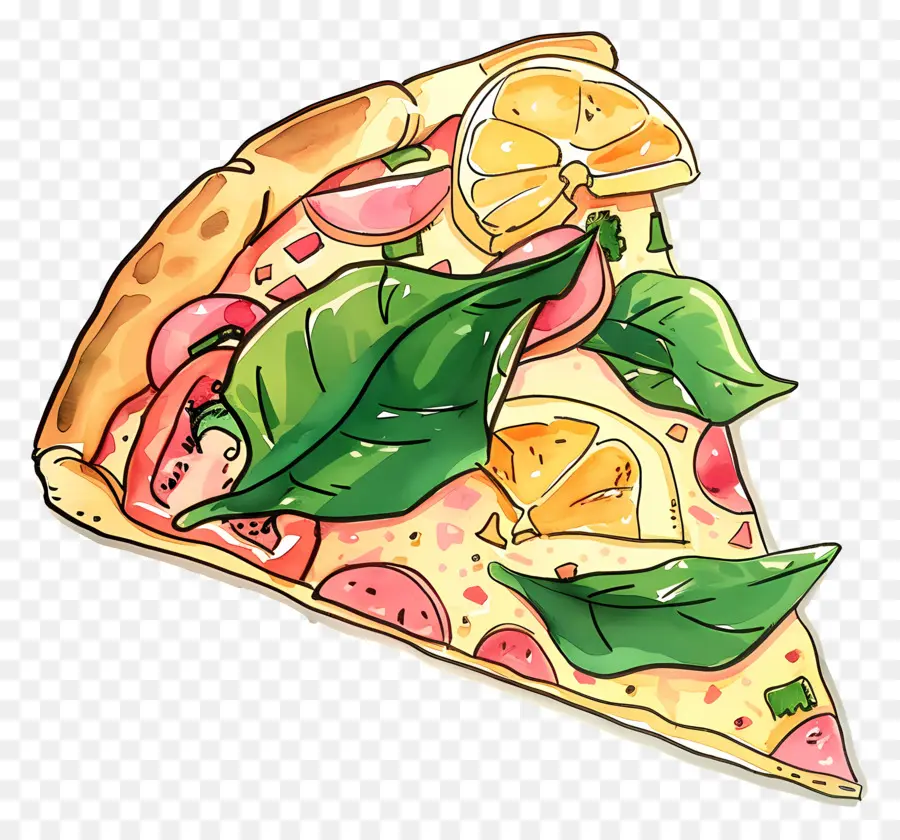 Pizza Hawaiana，Rebanada De Pizza PNG