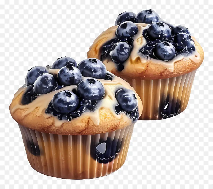 Muffins De Arándanos，Horneado PNG