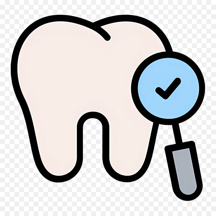 Revisión Dental，Diente Con Marca De Verificación PNG