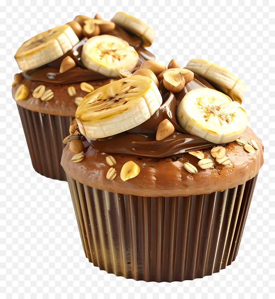 Muffins De Plátano Y Nueces，Pastelitos De Plátano Y Chocolate PNG