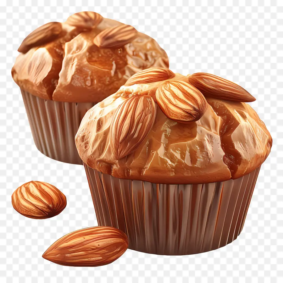 Muffins De Almendras，Postre PNG