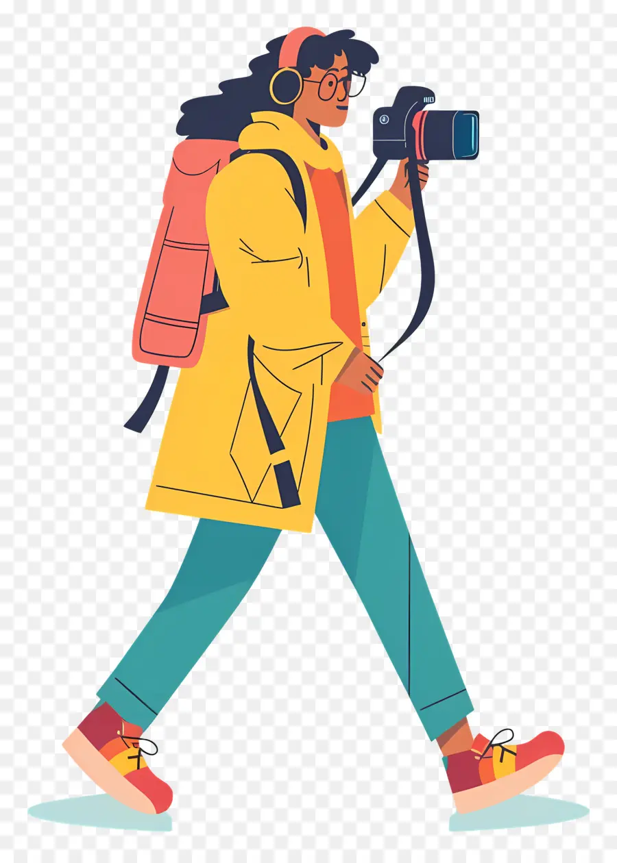 Mujer Filmando Vlog，Fotógrafo PNG