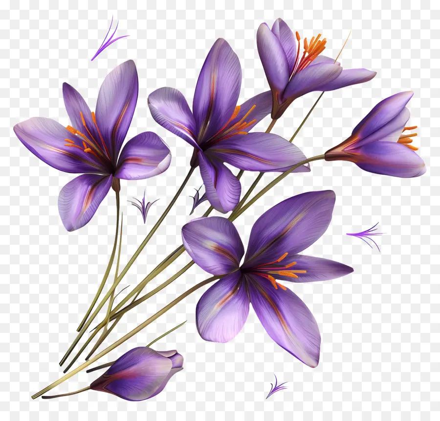 Flores De Azafrán，Flores Moradas PNG