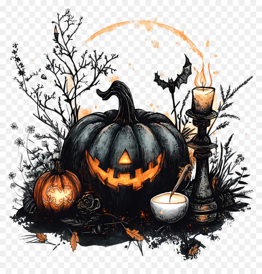 Samhain，Calabaza Negra PNG