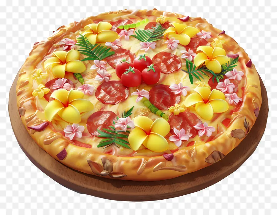 Pizza Hawaiana，Pizza Decorativa PNG