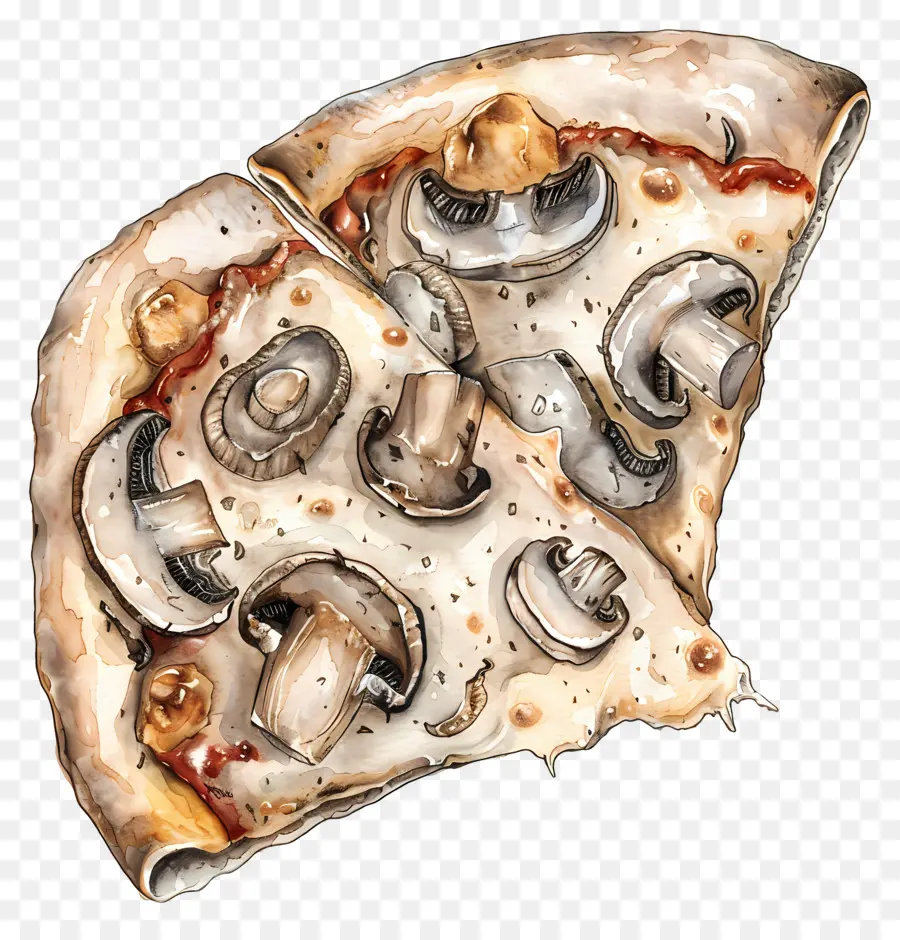 Pizza De Champiñones，Queso PNG