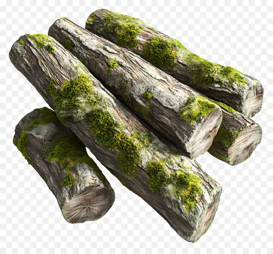 Troncos Cubiertos De Musgo，Madera PNG