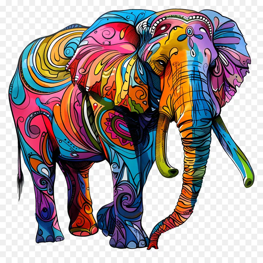 Elefante Indio，Elefante Colorido PNG