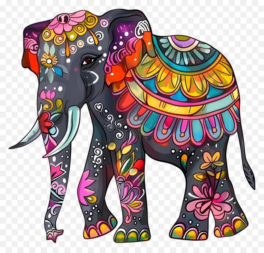 Elefante Indio，Elefante Decorado PNG