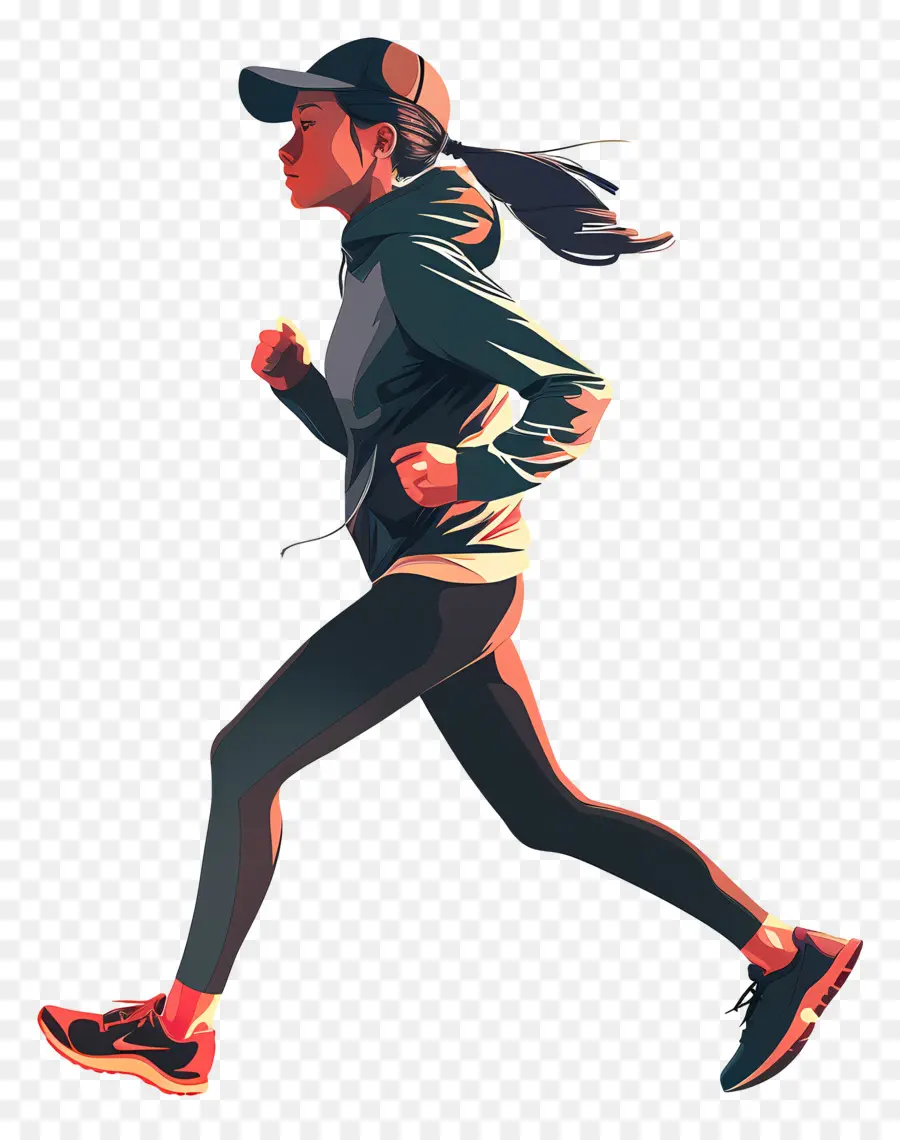 Mujer Trotando，Corredor Colorido PNG